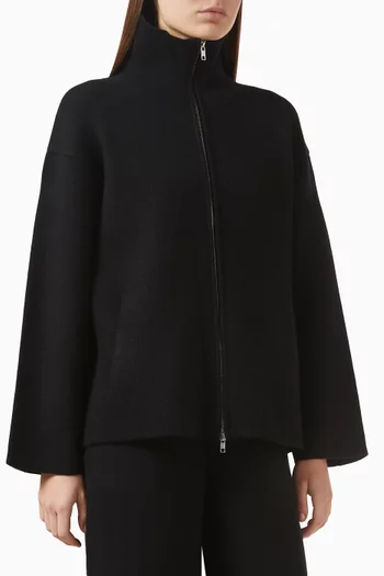 كارديغان بقصة فضفاضة نسيج مزدوج