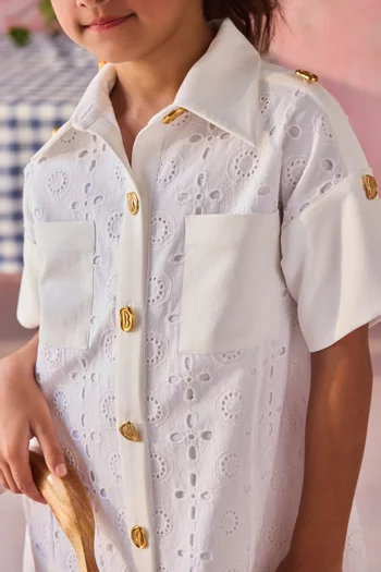 فستان بنمط قميص سافانا بفتحات 