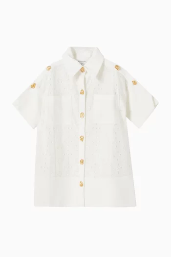 فستان بنمط قميص سافانا بفتحات 