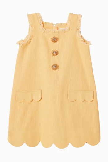 فستان جيد بحواف صدفية