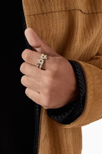 خاتم بتصميم حرف "الفاء" فضة إسترلينية