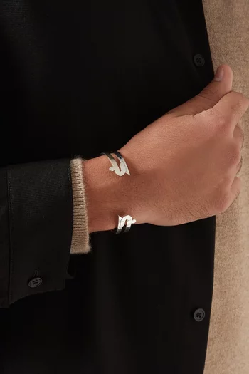 Arabic Letter "Jeem" Cuff in Sterling Silver