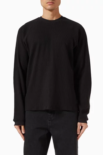 Long Sleeve Waffle T-shirt in Cotton
