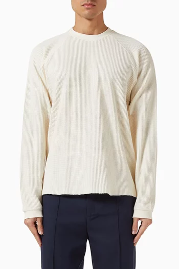 تي شيرت بأكمام طويلة قطن بنسيج متشابك