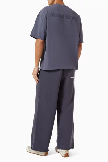 تي شيرت بقصة مربعة قطن بلون باهت