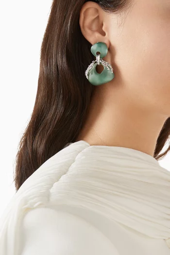 أقراط امبر نحاس مطلي روديوم