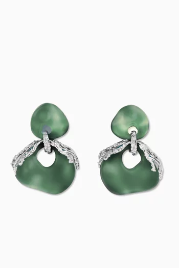 أقراط امبر نحاس مطلي روديوم