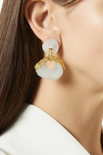 أقراط امبر نحاس مطلي ذهب عيار 21