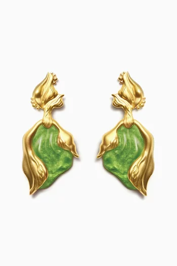 أقراط لوبا نحاس مطلي ذهب عيار 21