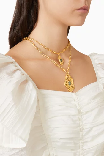 قلادة نيبولا نحاس مطلي ذهب عيار 21