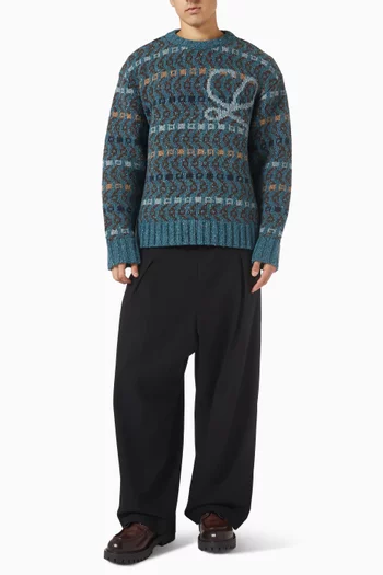 Logo Sweater in Wool & Mohair