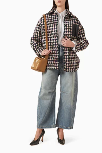 قميص بنمط جاكيت بنقشة هاوندزتوث