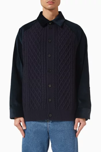 Hybrid Overshirt in Cotton-Wool