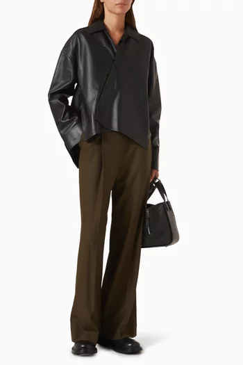 Leather Wide-leg Pants