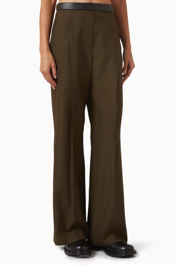 Leather Wide-leg Pants