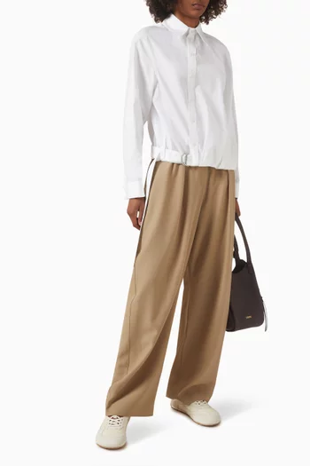 Draped Belt-hem Shirt