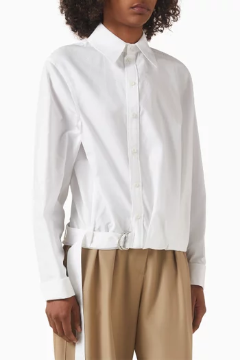 Draped Belt-hem Shirt