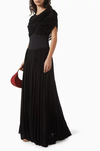 Nancie Cape Corset Maxi Dress