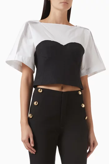 Hallen Combo Top in Cotton Blend