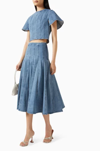 Taylan Midi Skirt in Denim