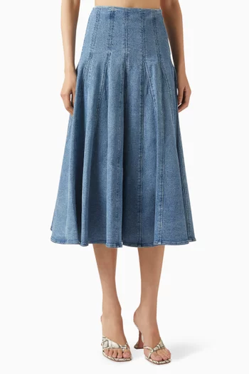 Taylan Midi Skirt in Denim