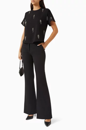 Abelia Embellished T-shirt in Crepe