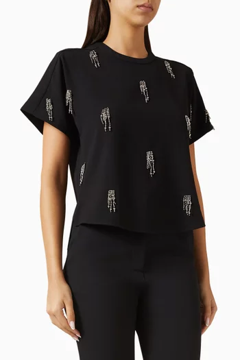 Abelia Embellished T-shirt in Crepe