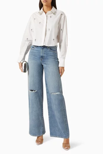 Renata Embellished Shirt in Cotton Blend