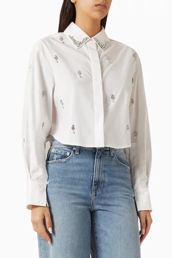 Renata Embellished Shirt in Cotton Blend
