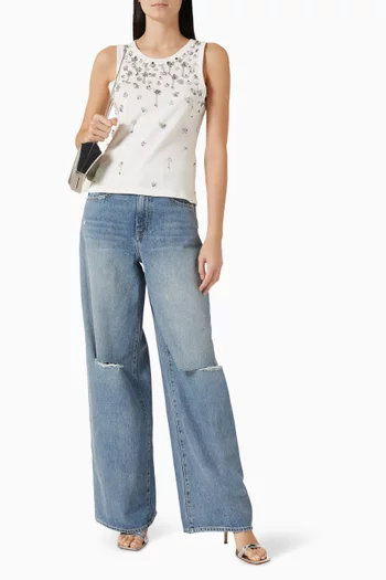 Alistair Embellished Tank Top in Cotton