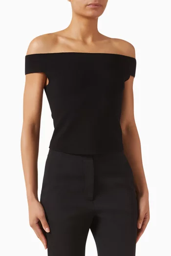 بلوزة دالتون بأكتاف مكشوفة مزيج رايون