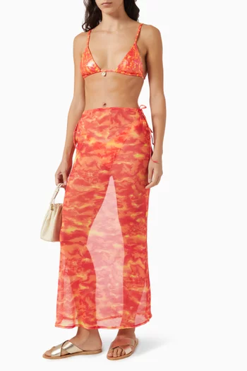Delina Maxi Skirt in Mesh