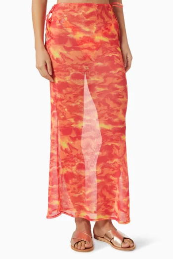 Delina Maxi Skirt in Mesh