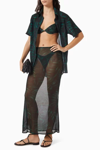 Delina Maxi Skirt in Mesh