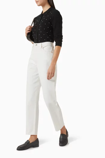 كارديغان مزين بتطريزات بأحجار الراين