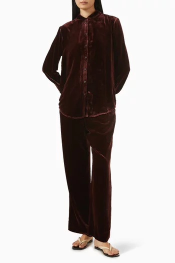 London Shirt in Viscose Velvet