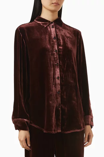 London Shirt in Viscose Velvet