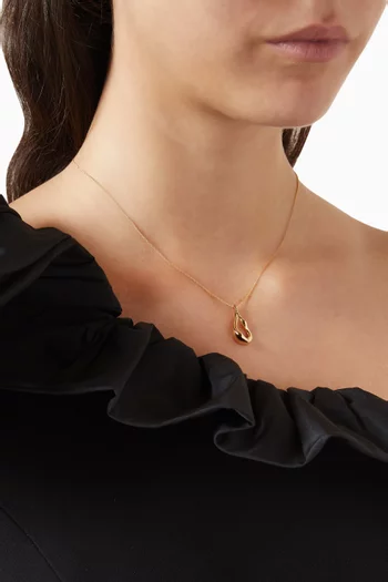 Mini Egret Pendant Necklace in 14kt Gold-plated Brass