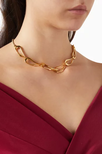 Egret Collar Necklace in 14kt Gold-plated Brass