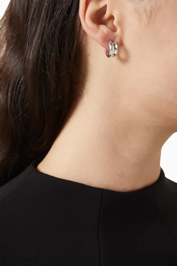 Mini Lennon Hoop Earrings in Silver-tone Brass