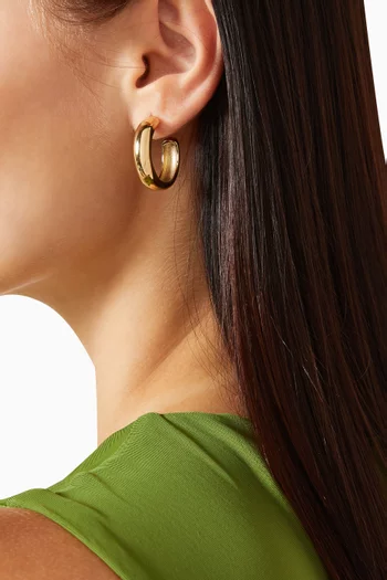 Staple Hoop Earrings in 14kt Gold-plated Steel