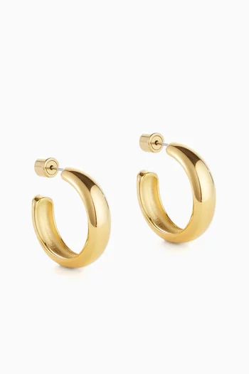 Staple Hoop Earrings in 14kt Gold-plated Steel