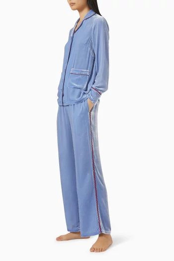 Clara Pyjama Set in Silk-velvet