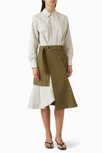 Hybrid Utility Shirt Dress in Cotton Poplin