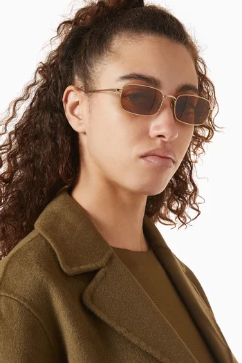 TK-14 Rectangular Sunglasses in Titanium