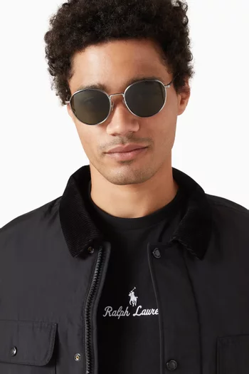 D-frame Sunglasses in Metal