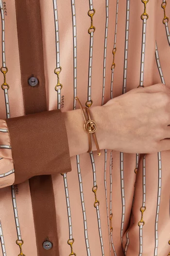 GG Enamel Bracelet in Leather