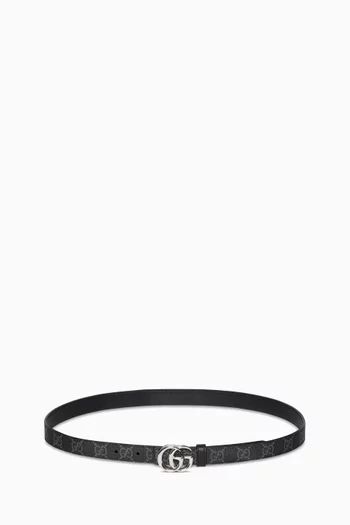 حزام مارمونت بوجهين وشعار حرفي GG جلد وقنب
