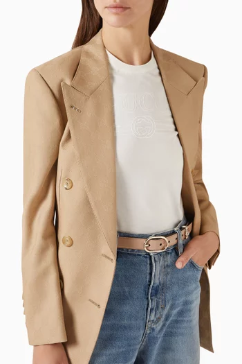 Oval Buckle Belt in Leather