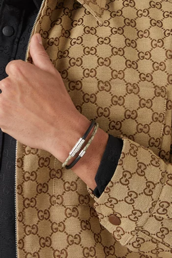 سوار بطبقتين ونقشة حرفي GG جلد وقنب